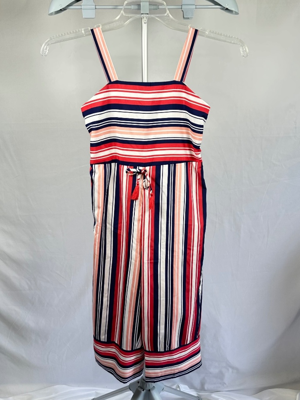 Girl's Japna Long Pants Multicolored Striped Romper Size 10 Sleeveless Lined